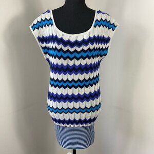 FREE PEOPLE Chevron Stripe Pointelle  Knit Dress